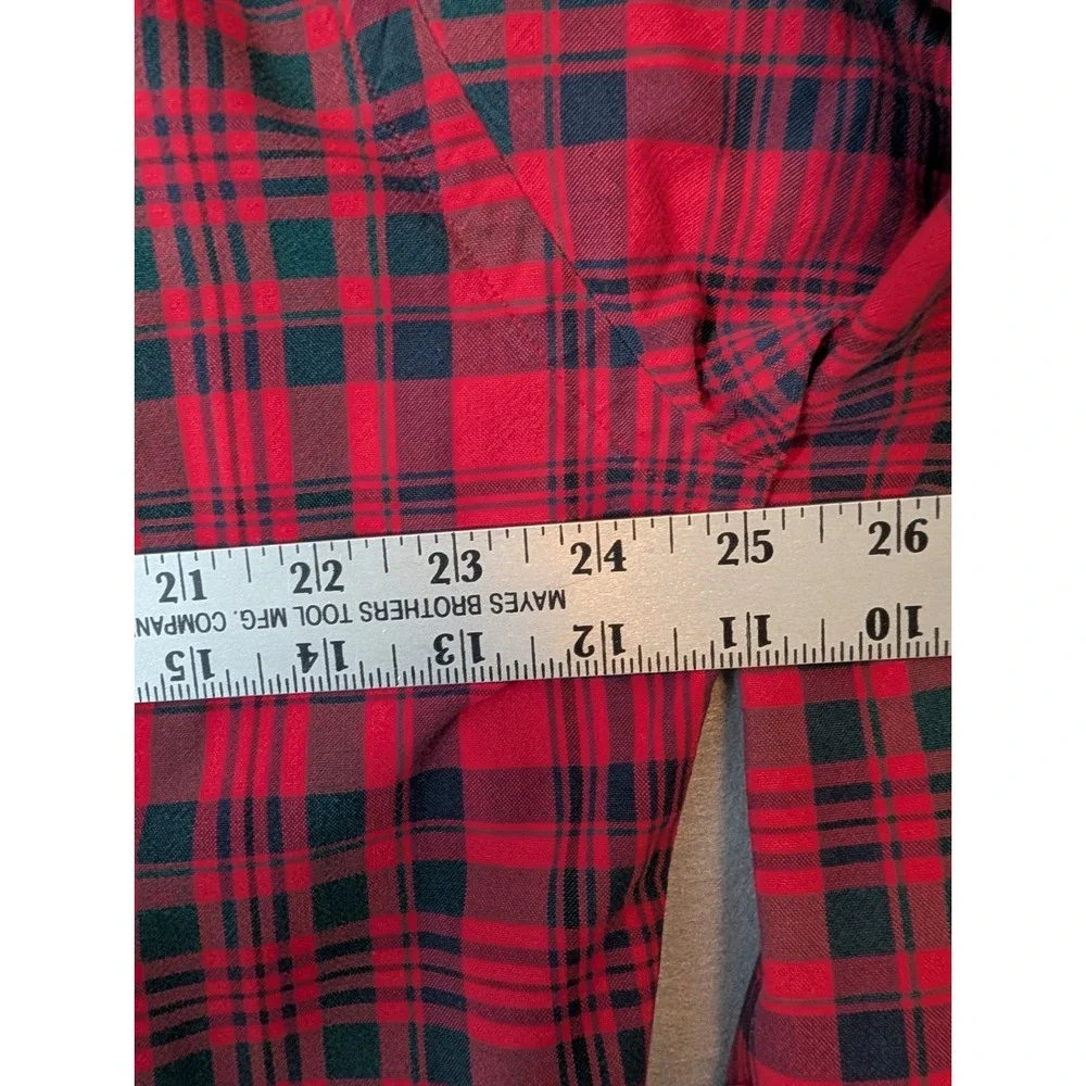 Vtg Polo Ralph Lauren GI Shirt Red Plaid Cotton Mens Large Button Up Long Sleeve
